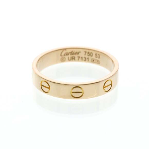 CARTIER Jewelry - Cartier Mini Love Ring Pink Gold (18K) Fashion No Stone Band Ring Pink Gold